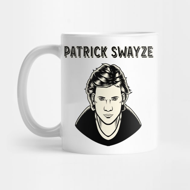 Patrick Swayze - Retro 90s Fan Art Design by margueritesauvages